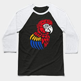 Red Macaw Parrot Baseball T-Shirt